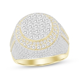 Men's Baguette & Round-Cut Diamond Fashion Ring 2-1/2 ct tw 10K Yellow Gold
