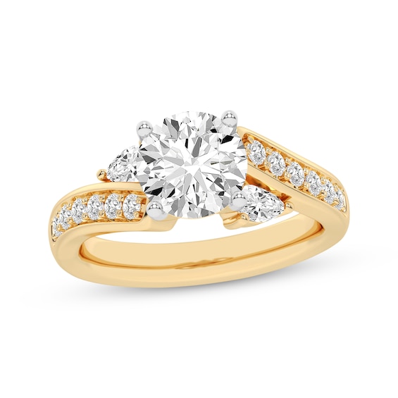 Lab-Created Diamonds by KAY Round-Cut Bypass Engagement Ring 2-5/8 ct tw 14K Yellow Gold