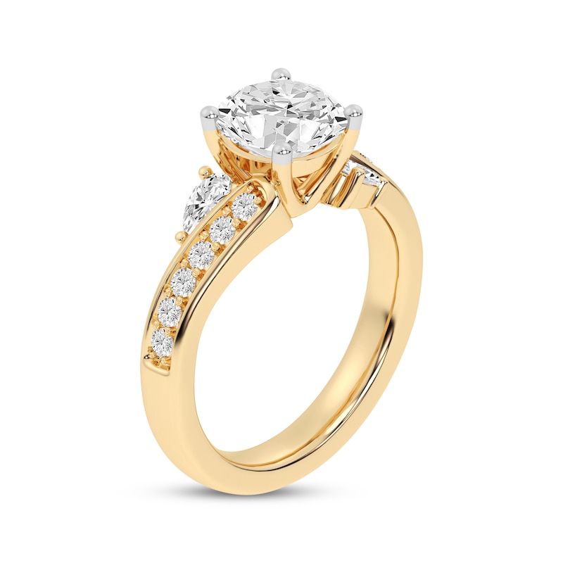 Main Image 2 of Lab-Grown Diamonds by KAY Round-Cut Bypass Engagement Ring 2-5/8 ct tw 14K Yellow Gold