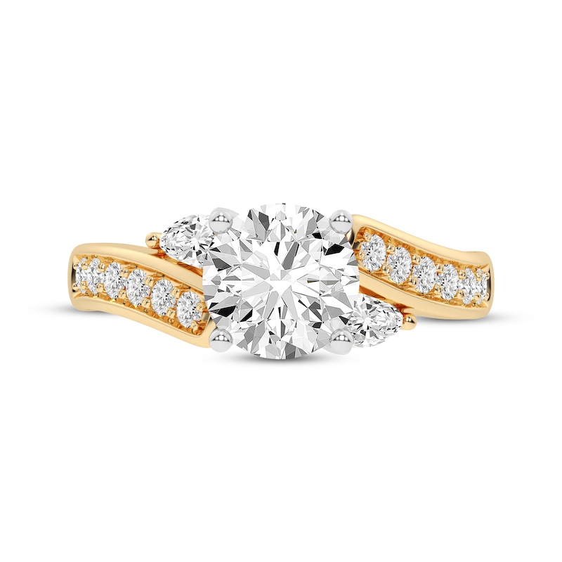 Main Image 3 of Lab-Grown Diamonds by KAY Round-Cut Bypass Engagement Ring 2-5/8 ct tw 14K Yellow Gold