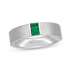 Thumbnail Image 1 of Neil Lane Men's Baguette-Cut Natural Emerald Wedding Band 14K White Gold