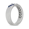 Thumbnail Image 1 of Neil Lane Men's Round-Cut Natural Blue Sapphire Wedding Band 14K White Gold