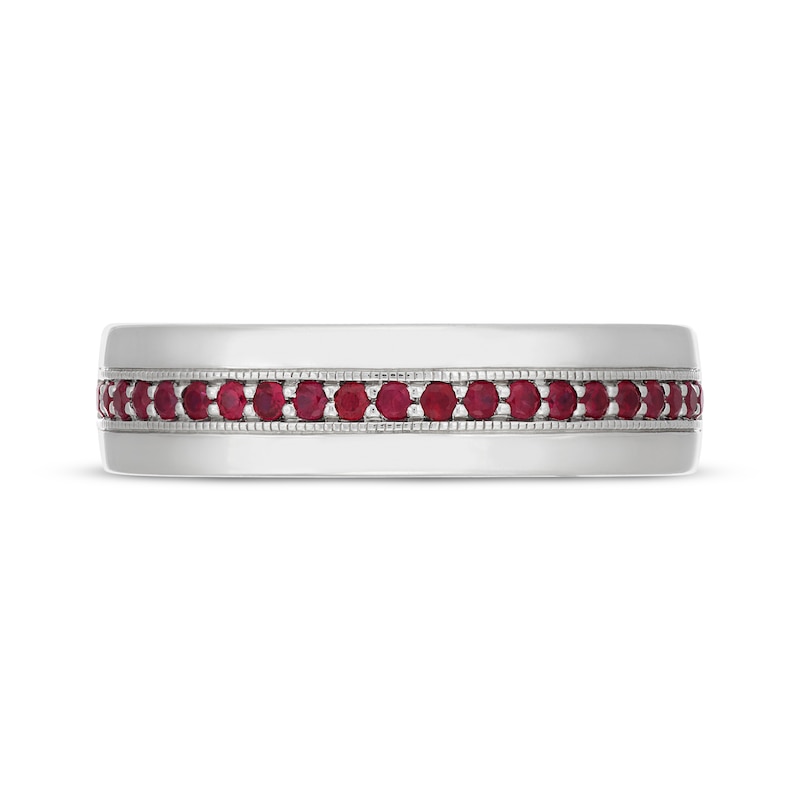 Main Image 3 of Neil Lane Men's Natural Ruby Wedding Band 14K White Gold