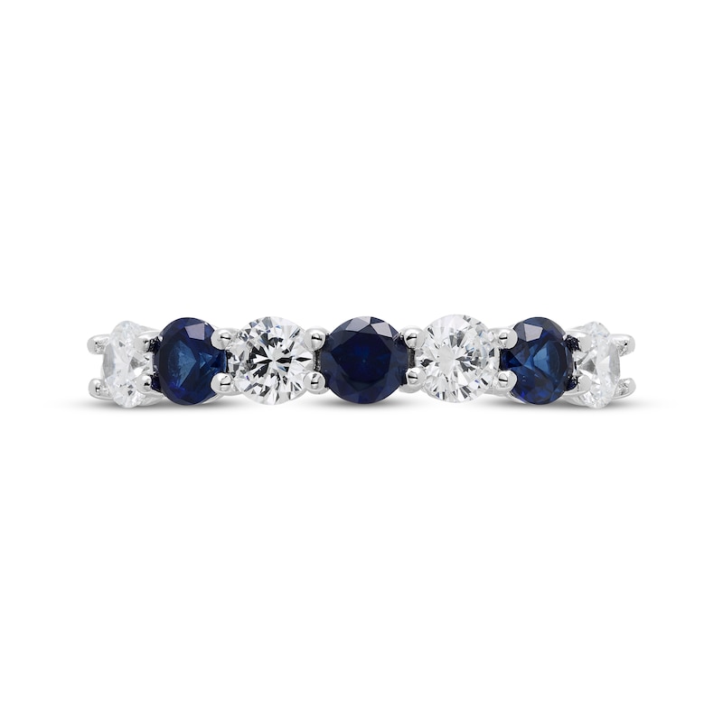 Main Image 3 of Lab-Grown diamond & Blue Lab-Created Sapphire Ring 5/8 ct tw 14K White Gold