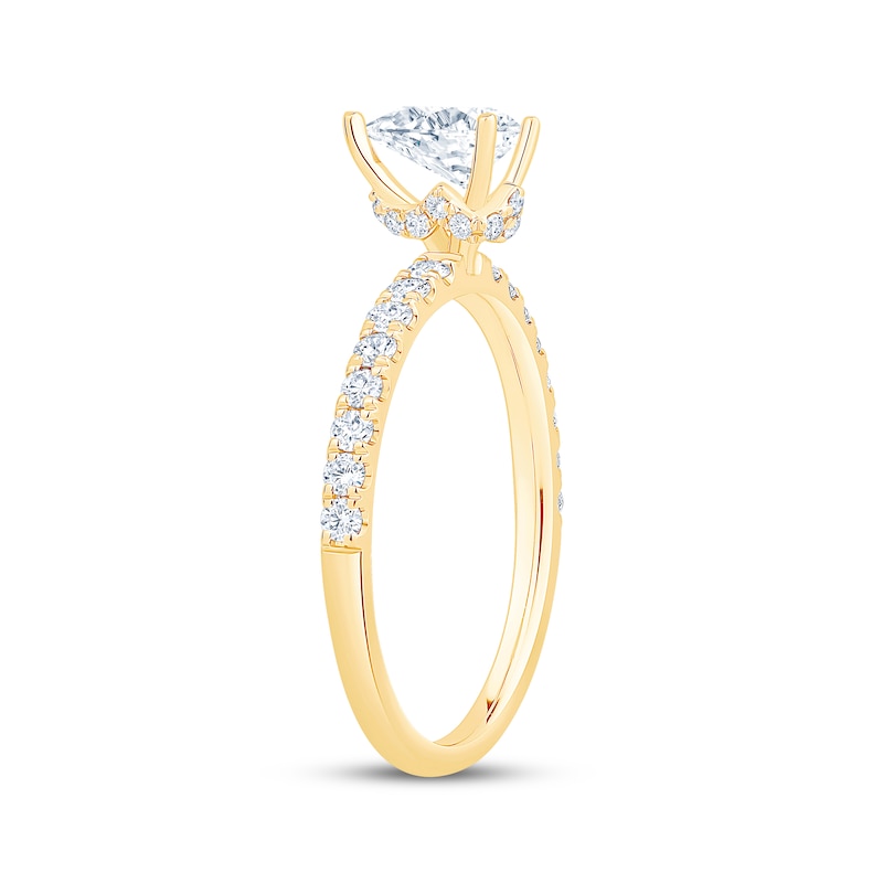 Main Image 2 of Pear-Shaped Diamond Engagement Ring 7/8 ct tw 14K Yellow Gold