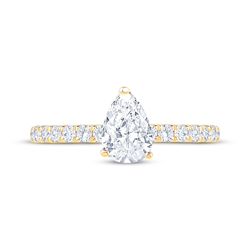 Main Image 3 of Pear-Shaped Diamond Engagement Ring 7/8 ct tw 14K Yellow Gold