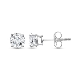 Lab-Created Diamonds by KAY Round-Cut Solitaire Stud Earrings 5/8 ct tw 10K White Gold (I/SI2)