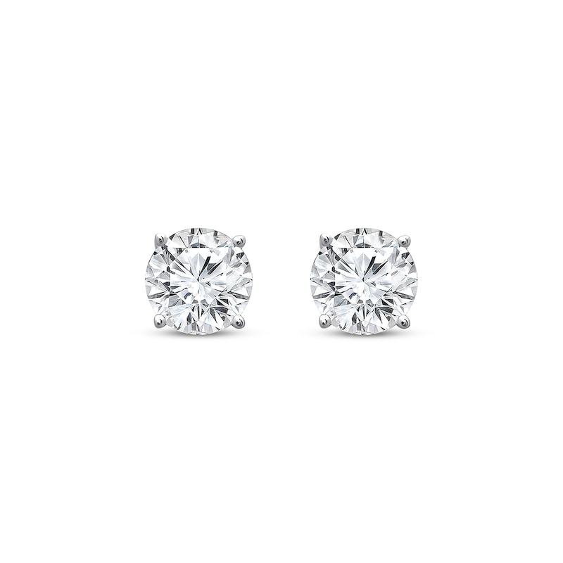 Lab-Grown Diamonds by KAY Round-Cut Solitaire Stud Earrings 5/8 ct tw 10K White Gold (I/SI2)