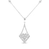 Thumbnail Image 3 of Baguette & Round-Cut Diamond Kite Necklace 5/8 ct tw 14K White Gold 18&quot;