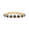 Thumbnail Image 1 of Men's Black Diamond Cushion Link Bracelet 6 ct tw 10K Yellow Gold 8.5&quot;