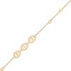 Thumbnail Image 1 of Hollow Mariner Link & Bead Station Anklet 10K Yellow Gold 10"