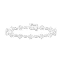 Diamond Milgrain Bracelet 1/4 ct tw 10K White Gold 7.25&quot;