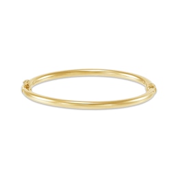 Hollow Polished Tube Bangle Bracelet 10K Yellow Gold