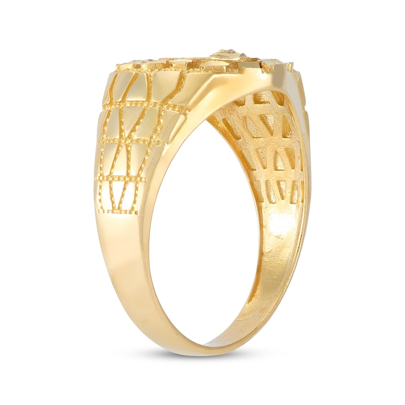 Main Image 2 of Men's Hamsa Nugget Ring 10K Yellow Gold