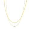 Thumbnail Image 1 of Hollow Herringbone & Paperclip Chain Double-Strand Necklace 10K Yellow Gold 18&quot;