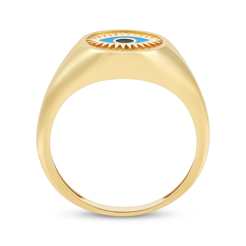 Main Image 3 of Enamel Evil Eye Ring 10K Yellow Gold