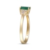 Thumbnail Image 2 of Emerald-Cut Natural Emerald & Diamond Ring 1/10 ct tw 14K Yellow Gold