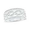 Thumbnail Image 1 of Baguette & Round-Cut Diamond Multi-Row Twist Ring 1/4 ct tw Sterling Silver