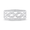 Thumbnail Image 3 of Baguette & Round-Cut Diamond Multi-Row Twist Ring 1/4 ct tw Sterling Silver