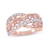 Thumbnail Image 1 of Diamond Multi-Row Layered Crisscross Ring 1/2 ct tw 14K Rose Gold