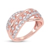 Thumbnail Image 2 of Diamond Multi-Row Layered Crisscross Ring 1/2 ct tw 14K Rose Gold