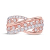 Thumbnail Image 3 of Diamond Multi-Row Layered Crisscross Ring 1/2 ct tw 14K Rose Gold