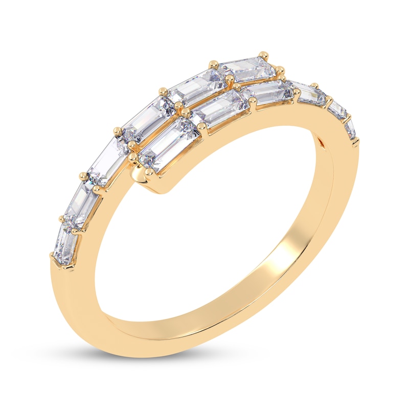 Main Image 2 of Baguette-Cut Diamond Wrap Ring 1/2 ct tw 14K Yellow Gold