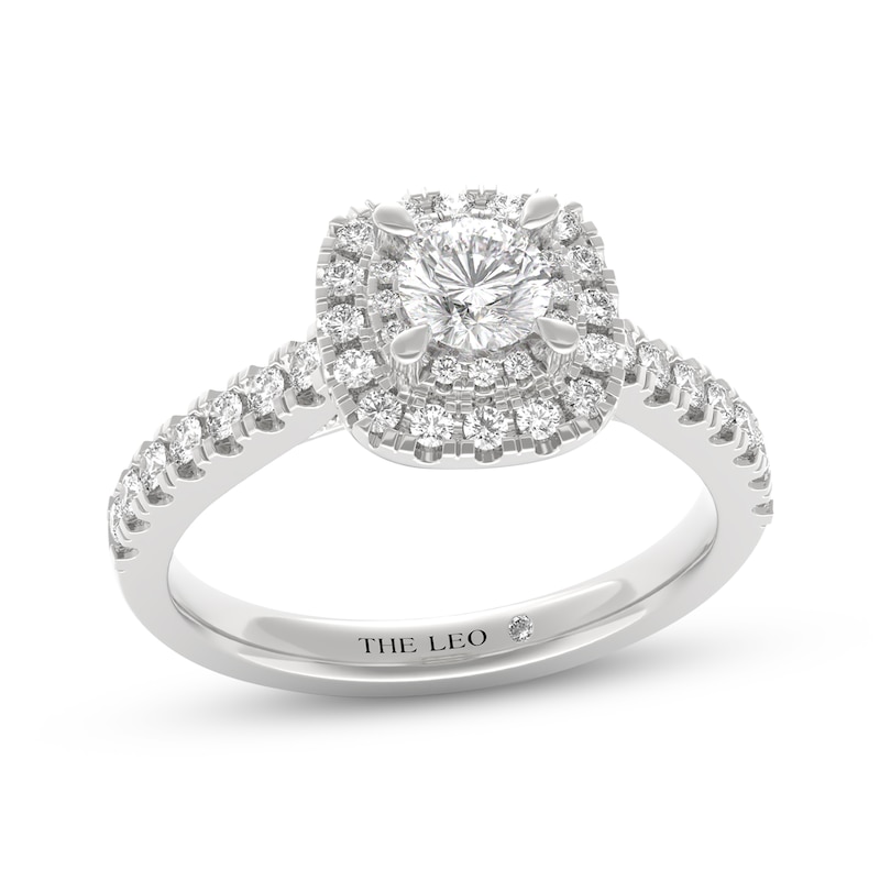 Main Image 1 of THE LEO Diamond Round-Cut Halo Engagement Ring 7/8 ct tw 14K White Gold