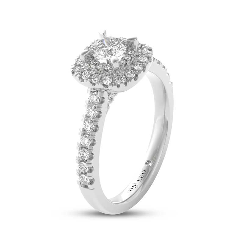 Main Image 2 of THE LEO Diamond Round-Cut Halo Engagement Ring 7/8 ct tw 14K White Gold