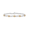 Thumbnail Image 1 of Oval-Cut Citrine & White Lab-Created Sapphire Infinity Link Bracelet Sterling Silver 7.5&quot;