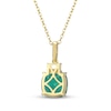 Thumbnail Image 3 of Cushion-Cut Lab-Created Emerald & White Lab-Created Sapphire Necklace 18K Yellow Gold-Plated Sterling Silver 18&quot;