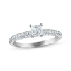 Thumbnail Image 1 of Princess-Cut Diamond Pavé Shank Engagement Ring 1 ct tw 14K White Gold