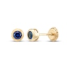 Thumbnail Image 1 of Children's Round-Cut Blue Lab-Created Sapphire Stud Earrings 14K Yellow Gold