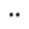 Thumbnail Image 2 of Children's Round-Cut Blue Lab-Created Sapphire Stud Earrings 14K Yellow Gold