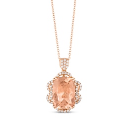 Le Vian Couture Morganite Necklace 3/8 ct tw Diamonds 18K Strawberry Gold 18&quot;