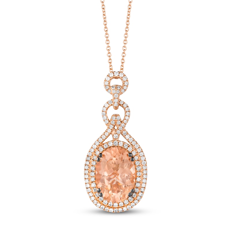 Le Vian Couture Morganite Necklace 7/8 ct tw Diamonds 18K Strawberry Gold 18"