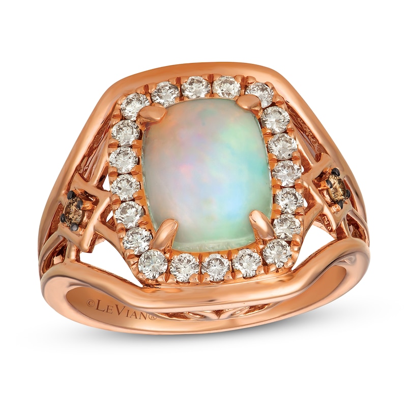 Le Vian Creme Brulee Opal Ring 1/2 ct tw Diamonds 14K Strawberry Gold - Size 7