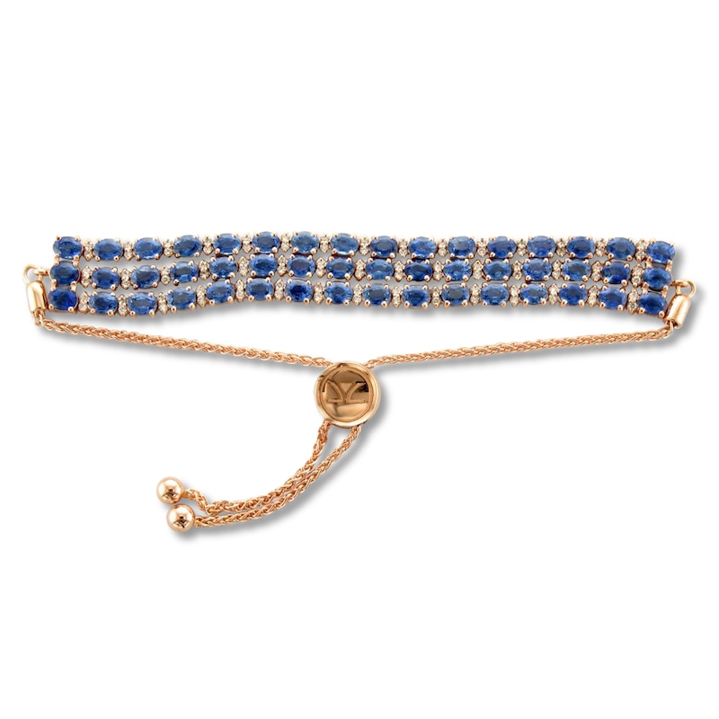 Le Vian Sapphire Bolo Bracelet 5/8 ct tw Diamonds 14K Strawberry Gold ...