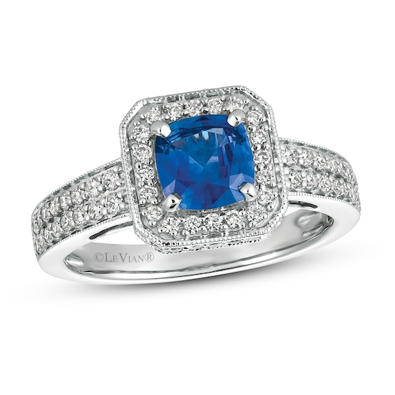 Le Vian Sapphire Ring 1/2 ct tw Diamonds 14K Vanilla Gold - Size 7