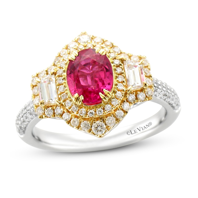 Le Vian Couture Pink Sapphire Ring 7/8 ct tw Diamonds 18K Two-Tone Gold - Size 7