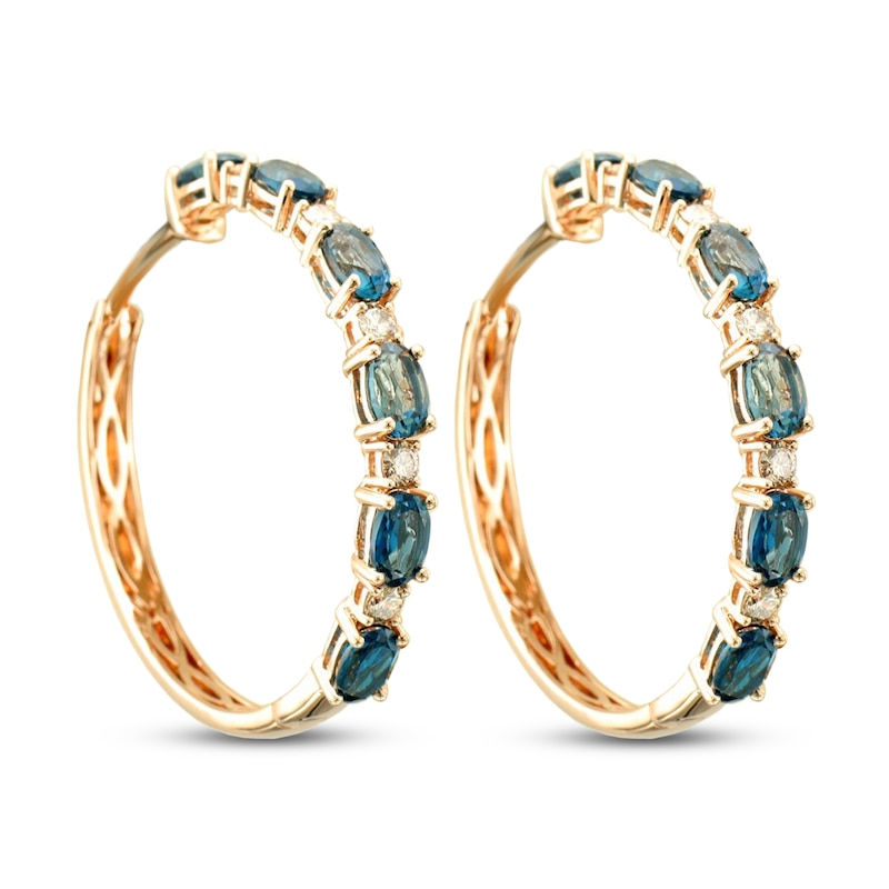 Main Image 1 of Le Vian Creme Brulee Topaz Hoop Earrings 7/8 ct tw Diamonds 14K Strawberry Gold