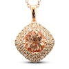 Thumbnail Image 1 of Le Vian Creme Brulee Morganite Necklace 1/2 ct tw Diamonds 14K Strawberry Gold 20&quot;