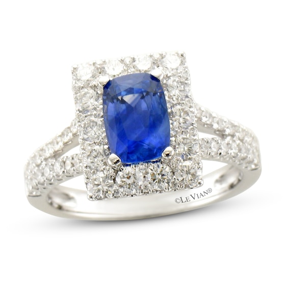 Le Vian Couture Sapphire Ring 1-1/6 ct tw Diamonds 18K Vanilla Gold - Size 7