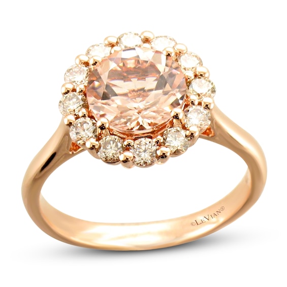 Le Vian Creme Brulee Morganite Ring 5/8 ct tw Diamonds 14K Strawberry ...