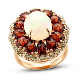 Le Vian Nude Opal/Garnet Ring 1 ct tw Diamonds 14K Strawberry Gold - Size 7