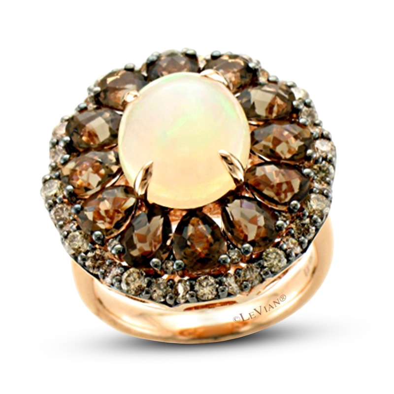 Main Image 1 of Le Vian Nude Opal/Quartz Ring 1 ct tw Diamonds 14K Strawberry Gold - Size 7