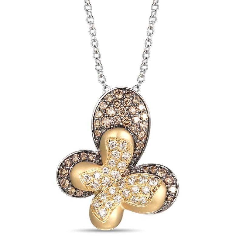 Main Image 1 of Le Vian Butterfly Necklace 7/8 ct tw Diamonds 14K Two-Tone Gold 18&quot;