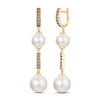 Thumbnail Image 1 of Le Vian Chocolatier Cultured Pearl Earrings 1/4 ct tw Diamonds 14K Honey Gold