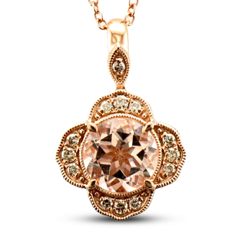 Main Image 1 of Le Vian Morganite Necklace 1/6 ct tw Diamonds 14K Strawberry Gold 20&quot;