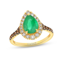 Le Vian Emerald Ring 1/2 ct tw Diamonds 14K Honey Gold - Size 7